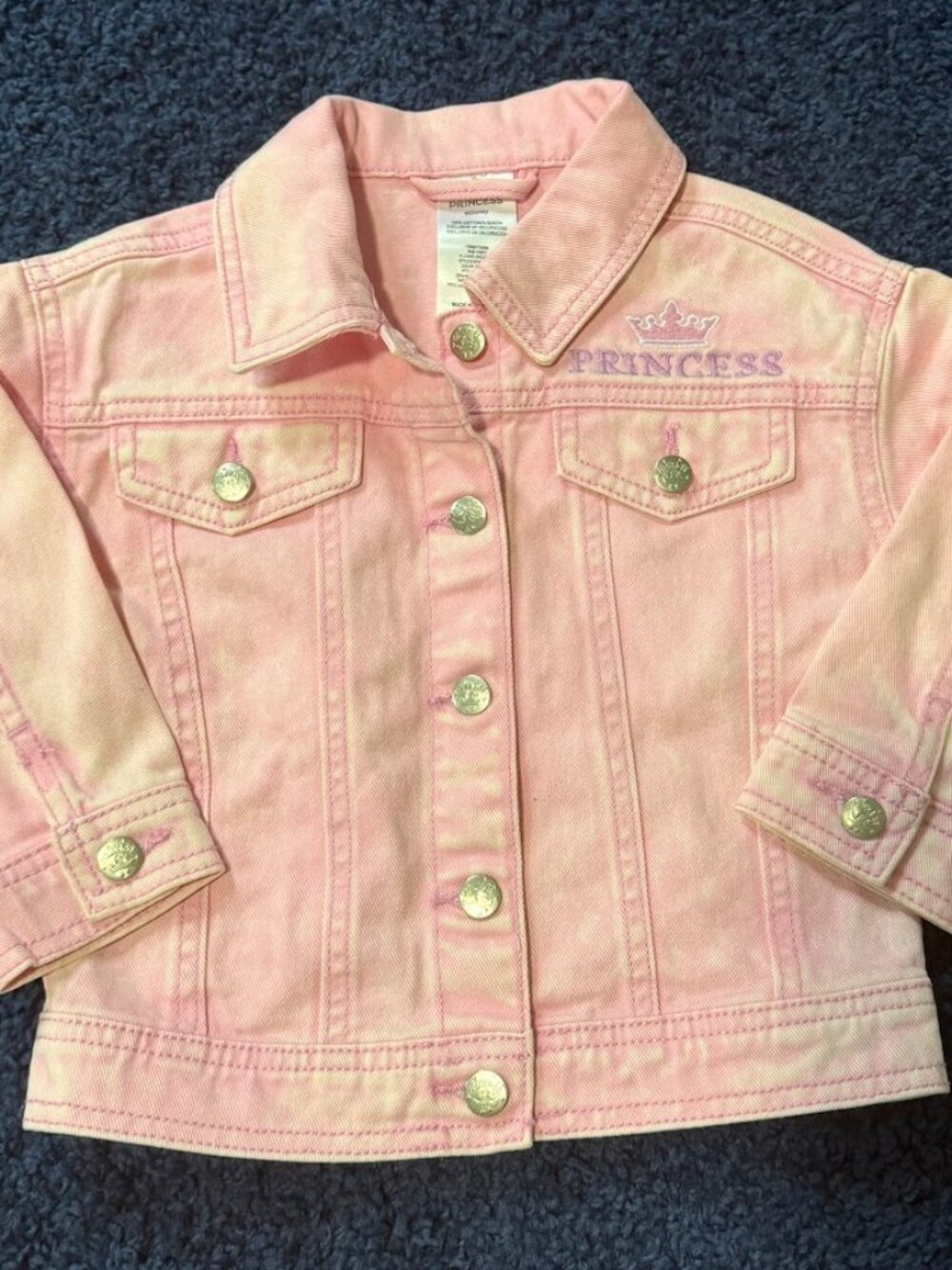 Disney Princess Girls Pink Denim Jacket – 3T – New Without Tags